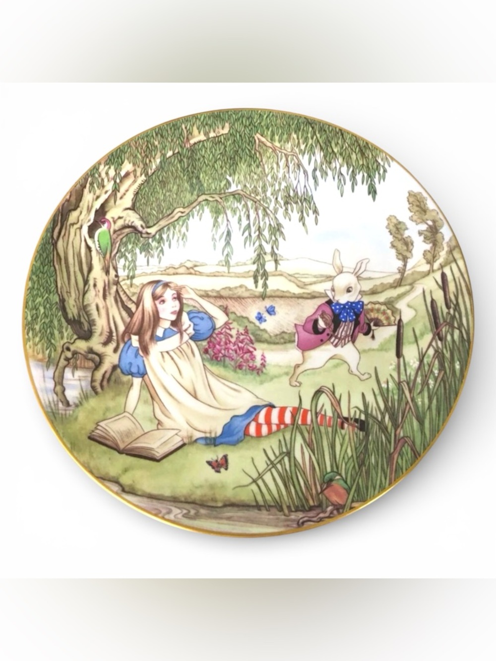 Limoges Vintage Plate Alice in Wonderland Firytale Fantasy Childs Room Rabbit